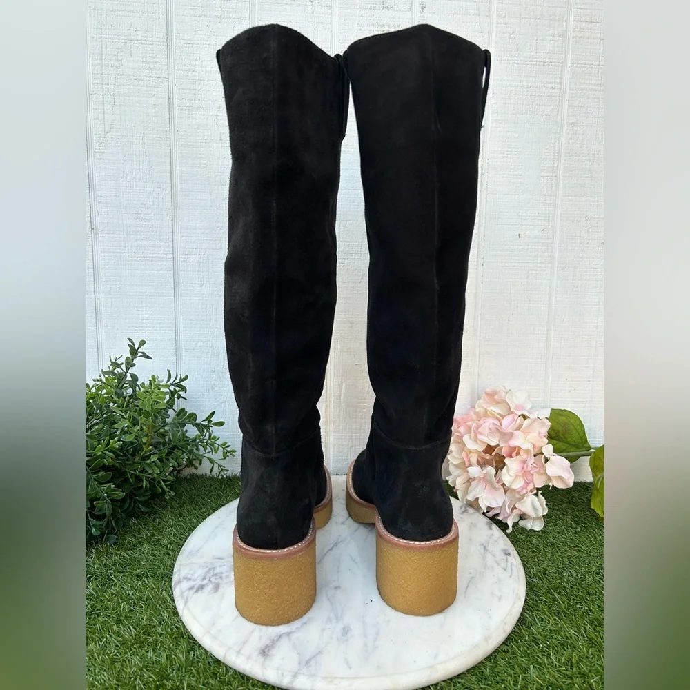Stuart Weitzman Montana Slouch Suede Boots black size 8 New